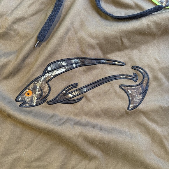 Fishouflage Men's Catfish Camo Cool Mornings Hoodie Size Large - Picture 2 of 5